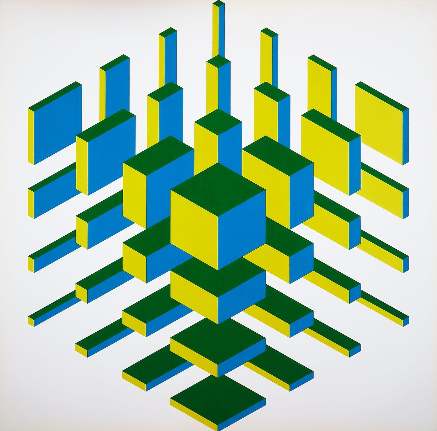 Jan Slothouber - en William Graatsma - Zeefdruk, Cubic Colour Graphic 1/3 verkocht voor € 1!