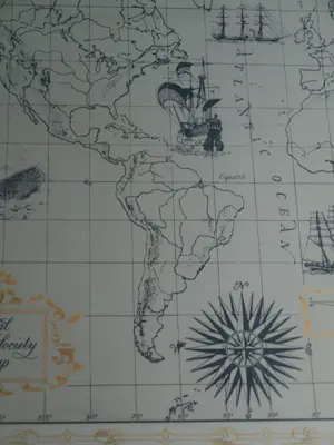 Niet of onleesbaar gesigneerd - The Royal Geographical Society Silver Map, Franklin Mint – 1976 – Lijst, 51 x 70 kopen? Bied vanaf 1!