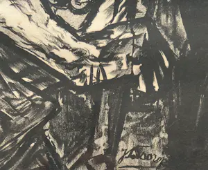 Jan Toorop - litho | 'De Mijnwerker' | 1915 (INGELIJST) kopen? Bied vanaf 50!