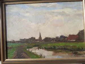 Jan Hendrik Weissenbruch - Polderlandschap met dorpsgezicht kopen? Bied vanaf 520!