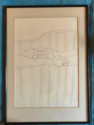 Buy Loek Klinkhamer - Kindje op bed? Bid from 50!