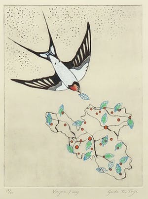 Gerda ten Thije - Kleurenets, Voorjaar - Ingelijst kopen? Bied vanaf 35!