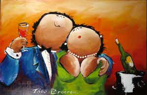 Theo Broeren - Schilderij Acryl op doek TOEN IK JOU ZAG Handgesigneerd. verkocht voor € 175!