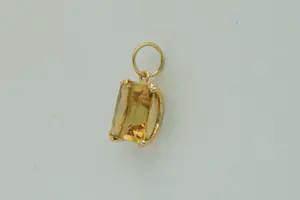 31- Klassiek 18 Krt gouden hanger met grote (ca 8.50ct) Citrien edelsteen kopen? Bied vanaf 155!