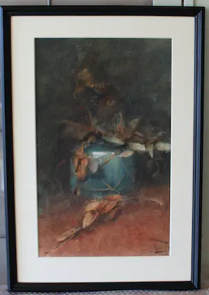 Simon Moulijn - Z.t. (Gemberpot met herfstbladeren) kopen? Bied vanaf 250!