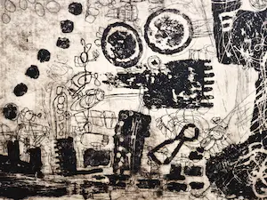 Jan Montyn - Bijzonder! 1962 zeer kleine oplage (12) zwart-wit reliëf Ets "fata Morgana" kopen? Bied vanaf 70!