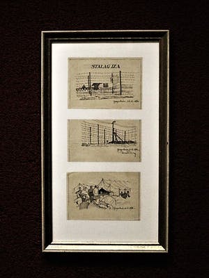 Niet of onleesbaar gesigneerd - 1940 - 3 x tekening "STALAG IX A Ziegenhain" W.O.II - gesigneerd kopen? Bied vanaf 1!