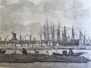 Niet of onleesbaar gesigneerd - Twee oude stadgezichten: Haringvliet/Rotterdam en Dordrecht 18e eeuw kopen? Bied vanaf 1!