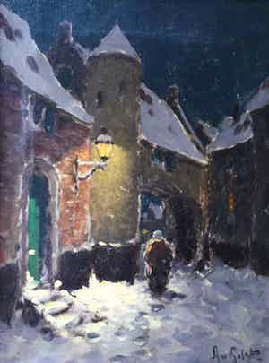 Arnout van Gilst - C3805-5 - Winterstraatje verkocht voor € 50!
