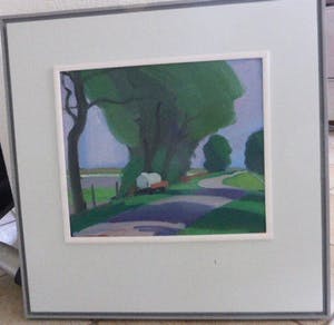 Jentsje Popma - landschap met boeren werktuig kopen? Bied vanaf 150!