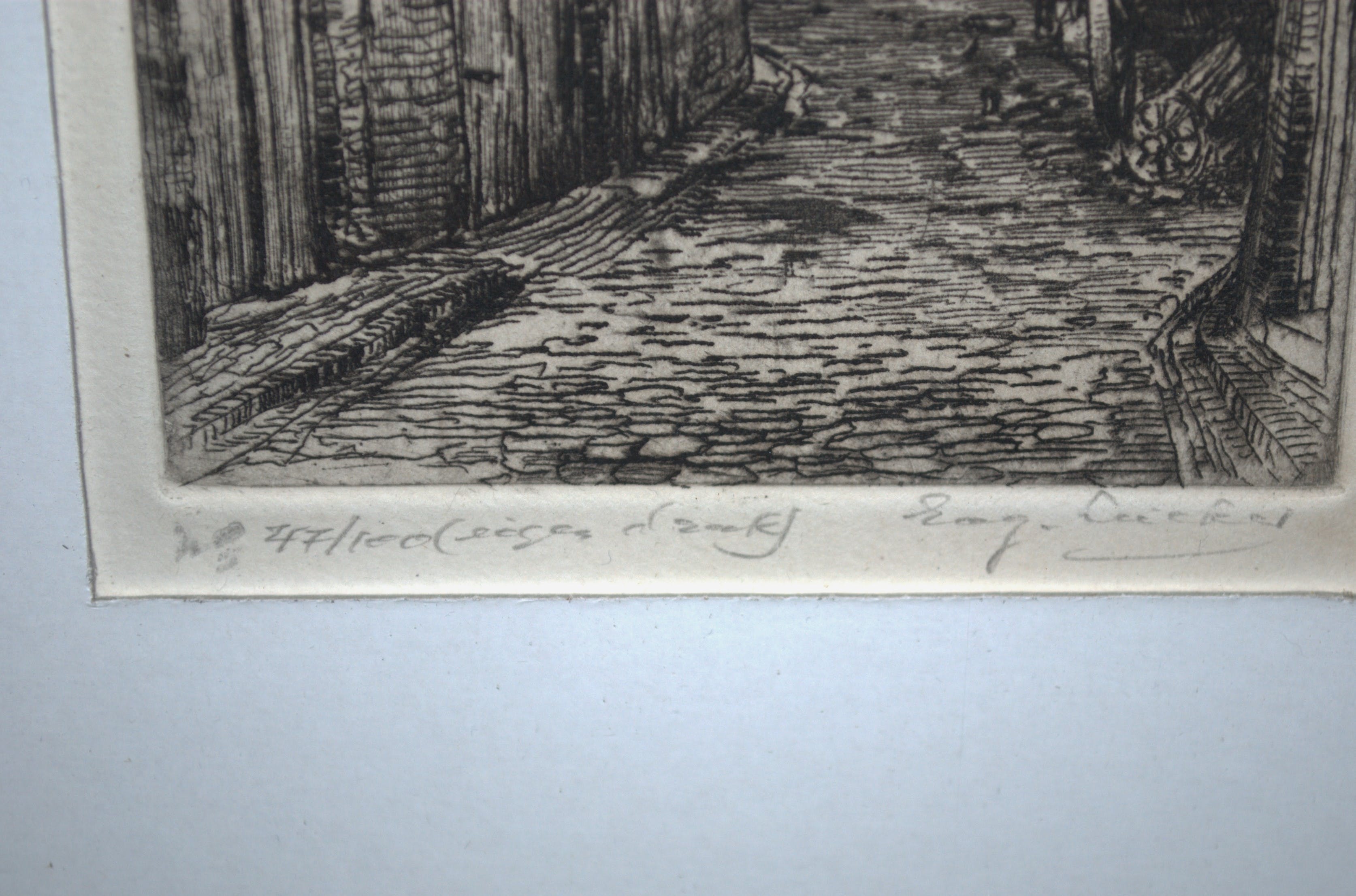 Eugene Lucker - Nijmegen, de Proosthof rond 1918 - ets-eigen druk oplage 100 kopen? Bied vanaf 45!