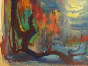 Klaas Pijlman - Gouache , Bomen, Zon en Water – 1960 kopen? Bied vanaf 1!