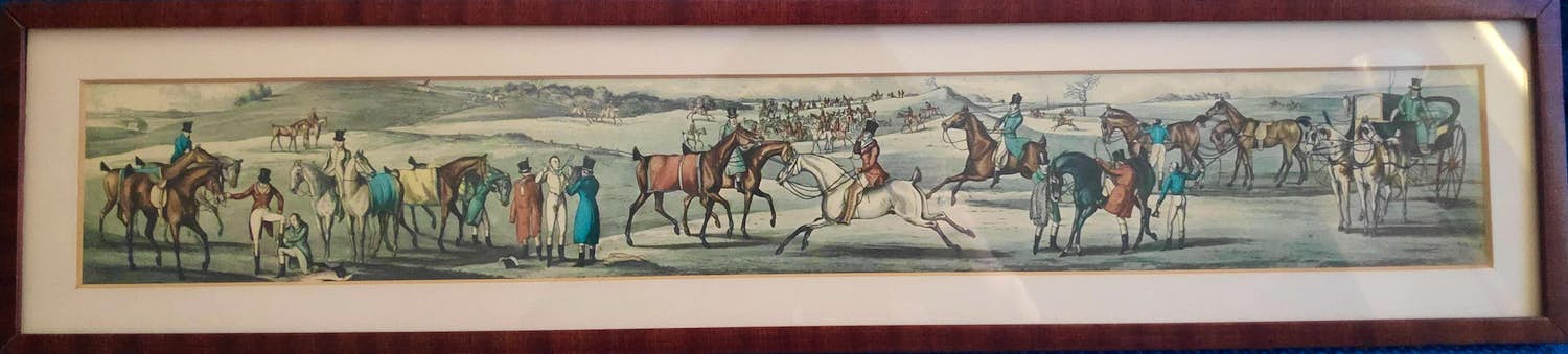 Niet of onleesbaar gesigneerd - prent met paarden kopen? Bied vanaf 1!