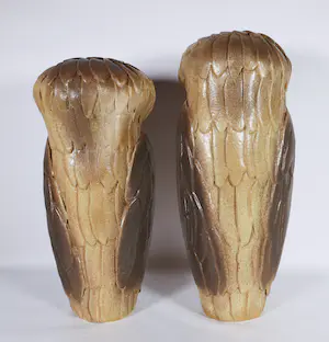 Wim de Boer - Keramiek, Twee uilen (Groot!) kopen? Bied vanaf 1!