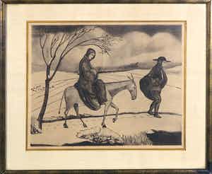 Lodewijk Schelfhout - Ets, Vlucht naar Egypte verkocht voor € 70!