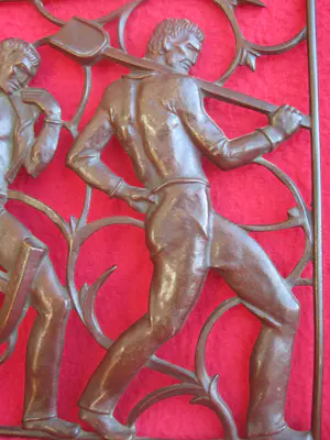 Heinrich Friedrich Moshage - Bronzen reliëfs arbeiders en dansend paar. kopen? Bied vanaf 120!