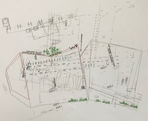 Gerard Verdijk - Uniek werk - collage - 1968 - '2 Buildings' kopen? Bied vanaf 75!