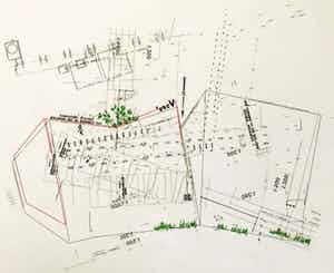 Gerard Verdijk - Uniek werk - collage - 1968 - '2 Buildings' verkocht voor € 75!
