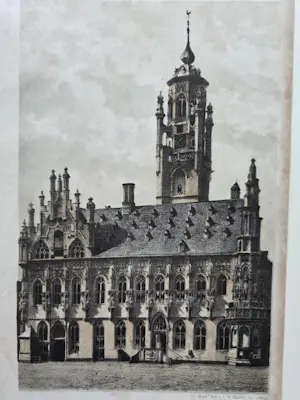 Cornelis Springer - Vijf stadsgezichten / gebouwen kopen? Bied vanaf 20!