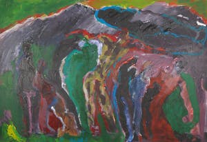 Franscz Witte - Acryl op stevig papier, Figuren kopen? Bied vanaf 1!