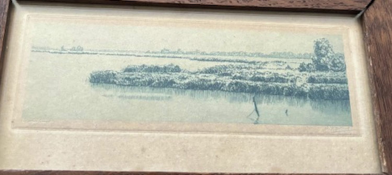 Dirk Harting - Waterkant, gesigneerde ets, circa 1935 kopen? Bied vanaf 35!