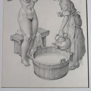 Huib de Ru - Jonge vrouw neemt een bad kopen? Bied vanaf 165!