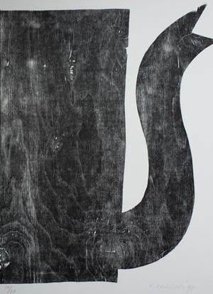 Klaas Gubbels - grote houtsnede - kan -1990 kopen? Bied vanaf 395!