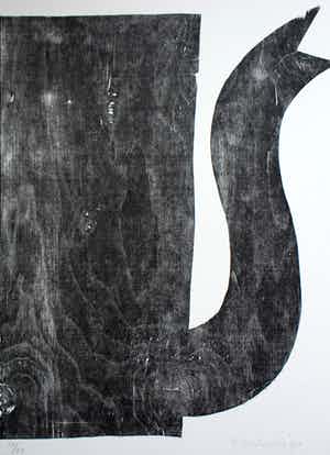 Klaas Gubbels - grote houtsnede - kan -1990 verkocht voor € 395!