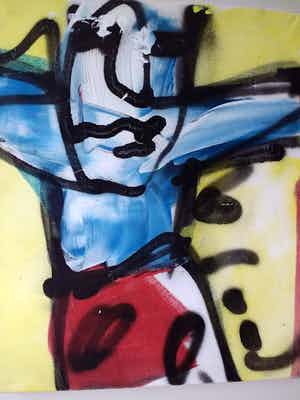 Herman Brood - schilderij uit 1995, gesigneerd + HBM certificaat verkocht voor € 1550!