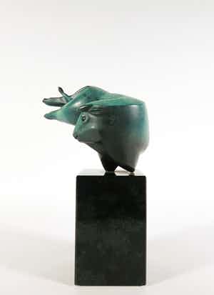 Willem Lenssinck - Gepatineerd bronzen stier, Tournado verkocht voor € 2000!