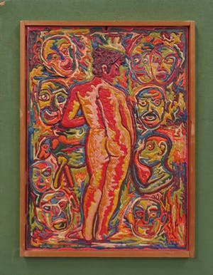 Johan Jacob Voskuil - Olieverf op paneel, Naakt gezien vanaf de rug kopen? Bied vanaf 1!