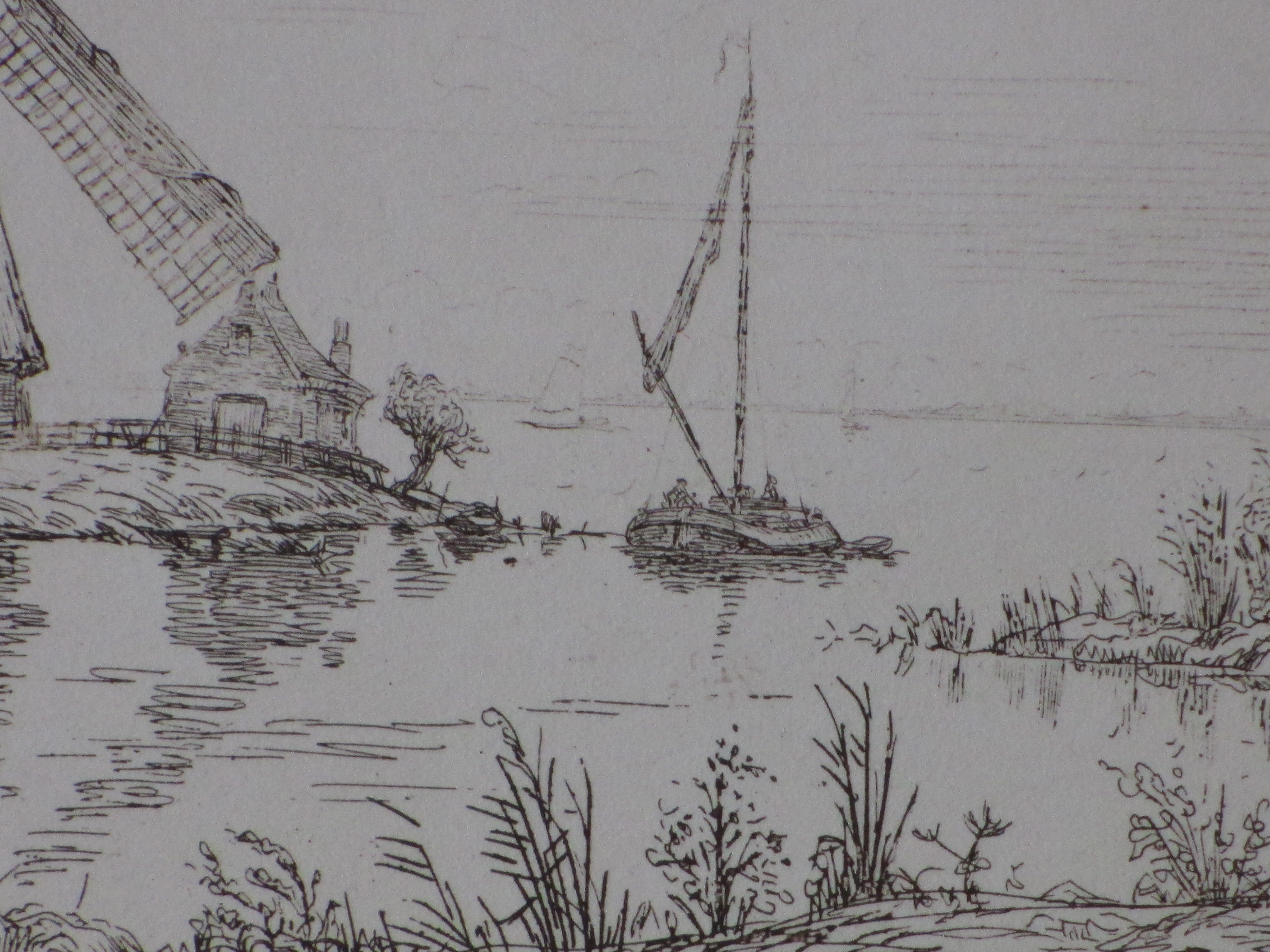 Maurits van der Valk - Molen in waterrijk landschap - Ets kopen? Bied vanaf 35!