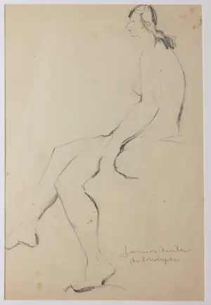 Janus Nuiten - Verschillende technieken, Lot van 40 schetsen van figuren kopen? Bied vanaf 100!