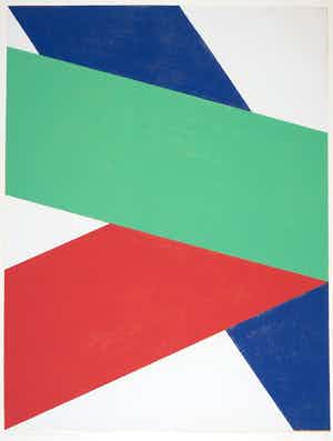 Michael Berkhemer - Houtsnede, Geometrische voorstelling - Ingelijst verkocht voor € 50!