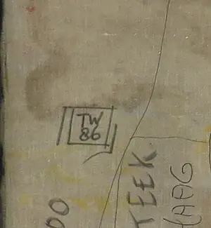 Tjade Witmaar - Olieverf op doek, Spelen(d) met vuur - Ingelijst (Zeer groot) kopen? Bied vanaf 1!