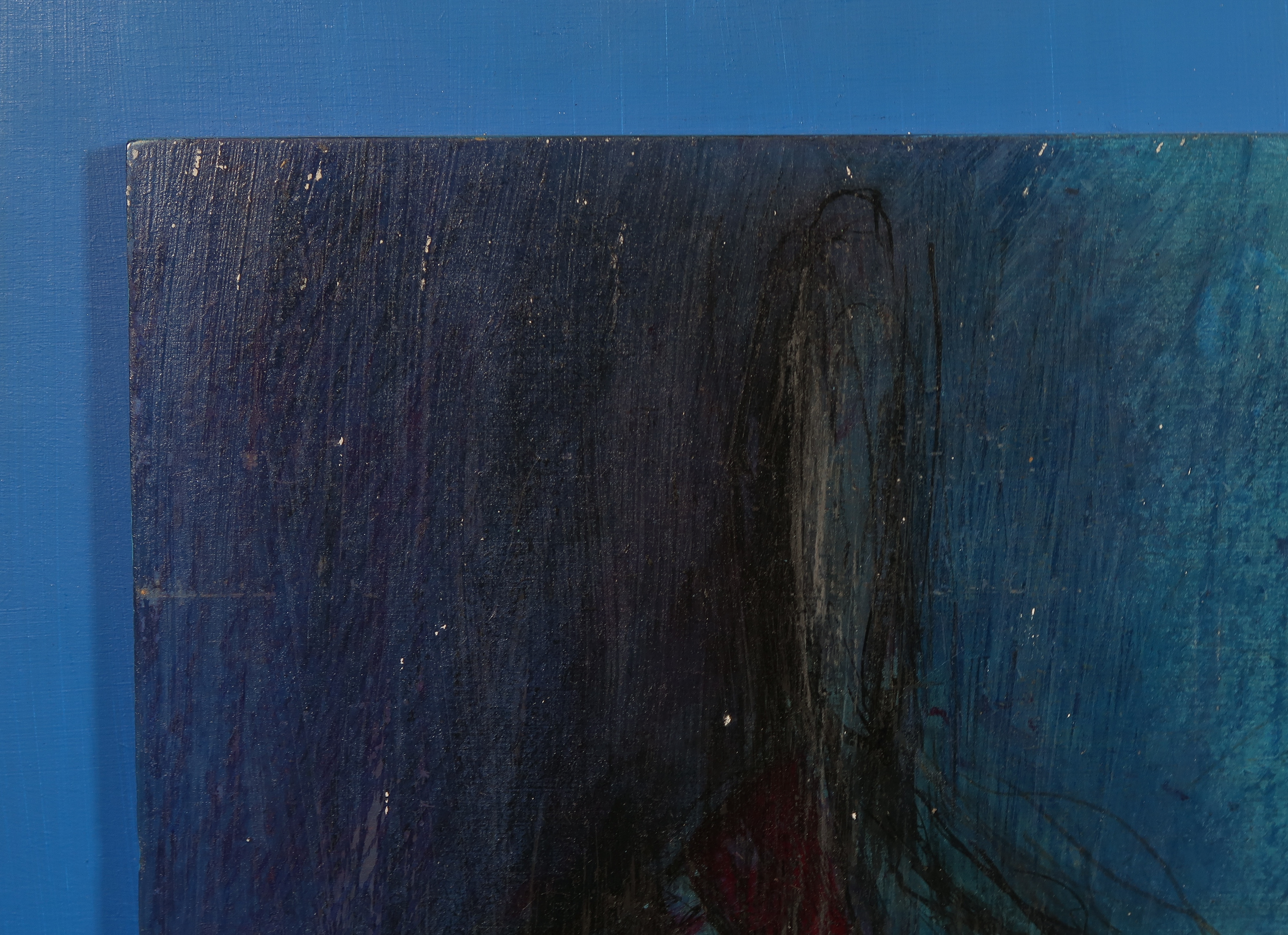 Joanne Zegers - Olieverf op paneel, Figuur blauwe ruimte  kopen? Bied vanaf 1!