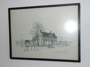 Gerrit Neven - Pentekening boerderij 'Tusschen Laenen' in Bergambacht deel 3 uit serie van 3 kopen? Bied vanaf 25!