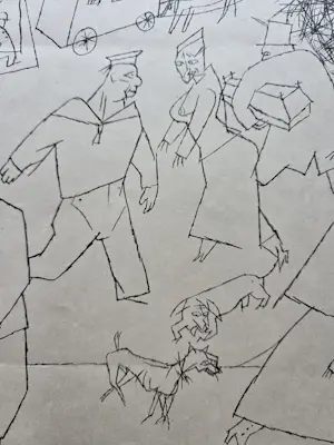 Georg Grosz - Strasse in der Vorstadt. Uit Erste George Grosz Mappe. kopen? Bied vanaf 225!