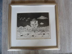 Madeleine Leddy - Ets, Titel, "Vogelvlucht". kopen? Bied vanaf 35!