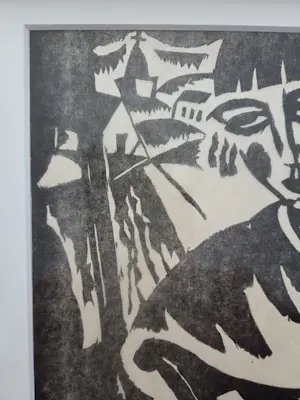 Gustave De Smet - Portret vrouw met bloemen. Uit Wendingen. Ingelijst. kopen? Bied vanaf 89!