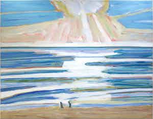 Paul Overhaus - Olieverf op doek, Schittering van de zon - Ingelijst (Zeer groot) verkocht voor € 250!