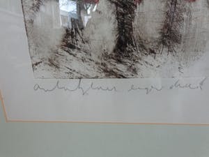 Anton Heyboer - ABSTRACTIE / ZW-W + RODE ETS / 65x71cm / KADER / SIG kopen? Bied vanaf 75!