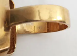 Antieke Egyptian Revival ring Nefertiti Art Deco goud op zilver mt 20 kopen? Bied vanaf 65!