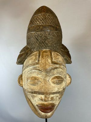 Punu - 210903 - Old Tribal used African Tsangui mask - Gabon kopen? Bied vanaf 75!