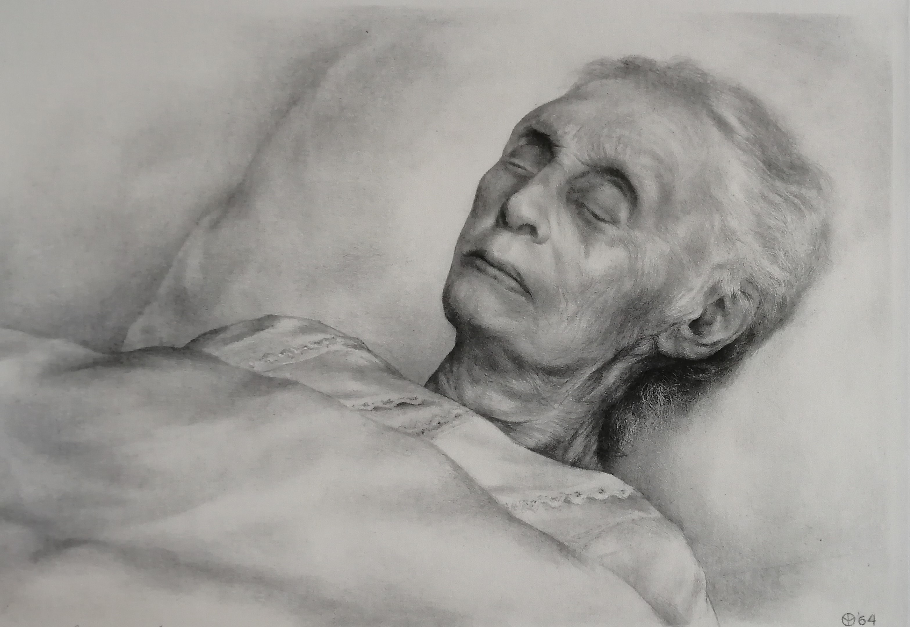 Aart van Dobbenburgh - Mijn moeder op haar doodsbed - 15e portret verkocht voor € 25!