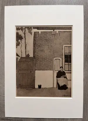 Jan Mankes - Originele Heliogravure Breiend Vrouwtje 1923 kopen? Bied vanaf 135!
