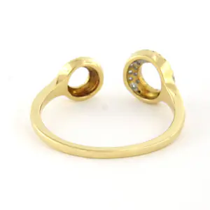 18k bicolour gouden ring met briljant geslepen diamant tot. 0.14ct – F/G - VS/SI kopen? Bied vanaf 260!