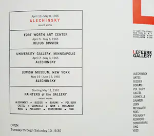 Pierre Alechinsky - Derde solotentoonstelling NY (1965), catalogus met grote litho kopen? Bied vanaf 125!