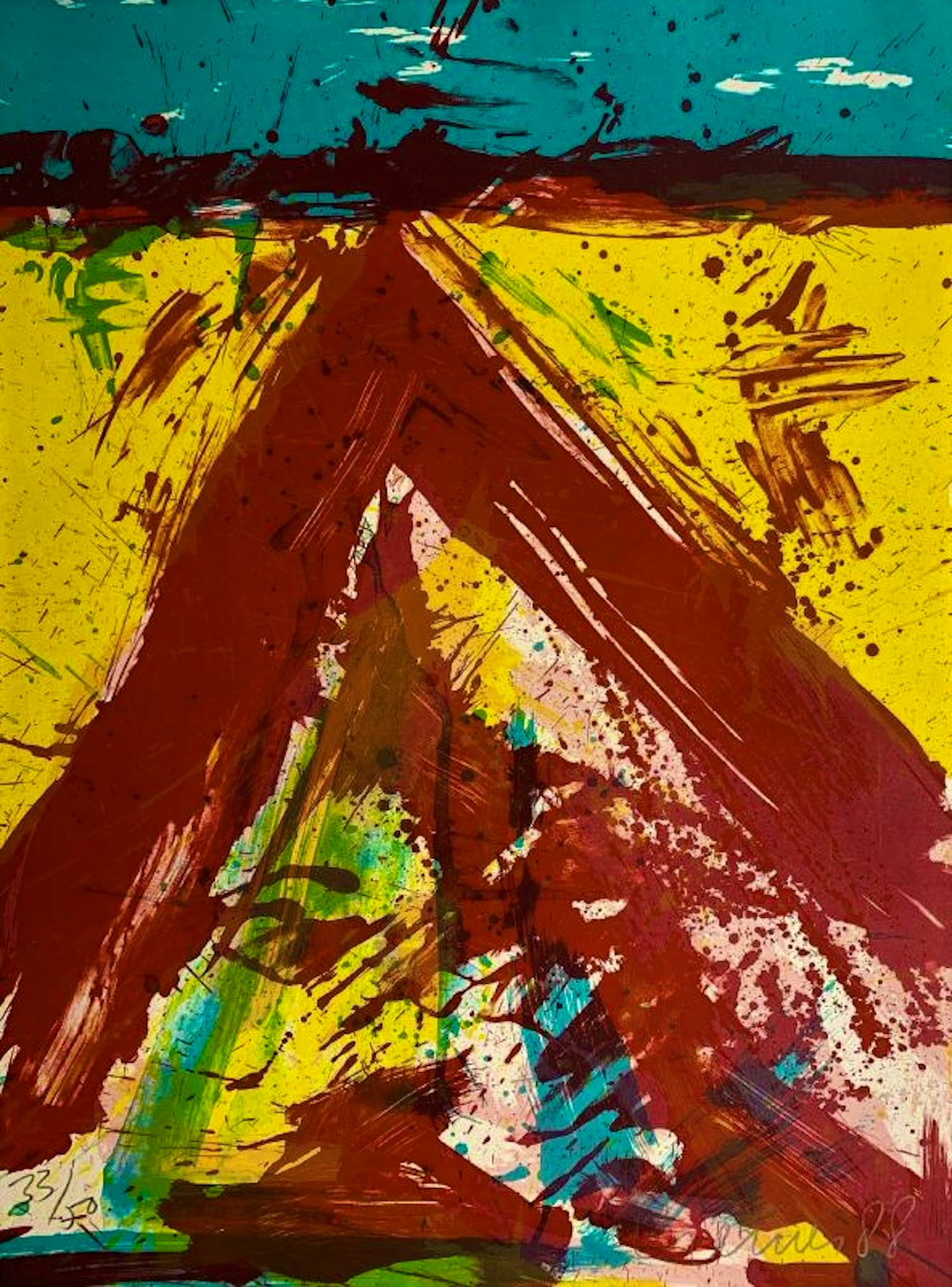 Jan Cremer - Kleurenzeefdruk ATTILA'S BIVAK Handgesigneerd kopen? Bied vanaf 225!