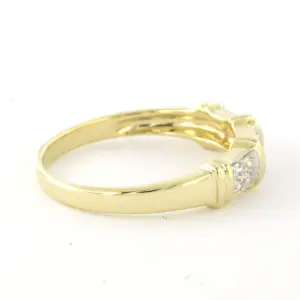 14k bicolour gouden ring met single cut geslepen diamant tot. 0.06ct kopen? Bied vanaf 290!